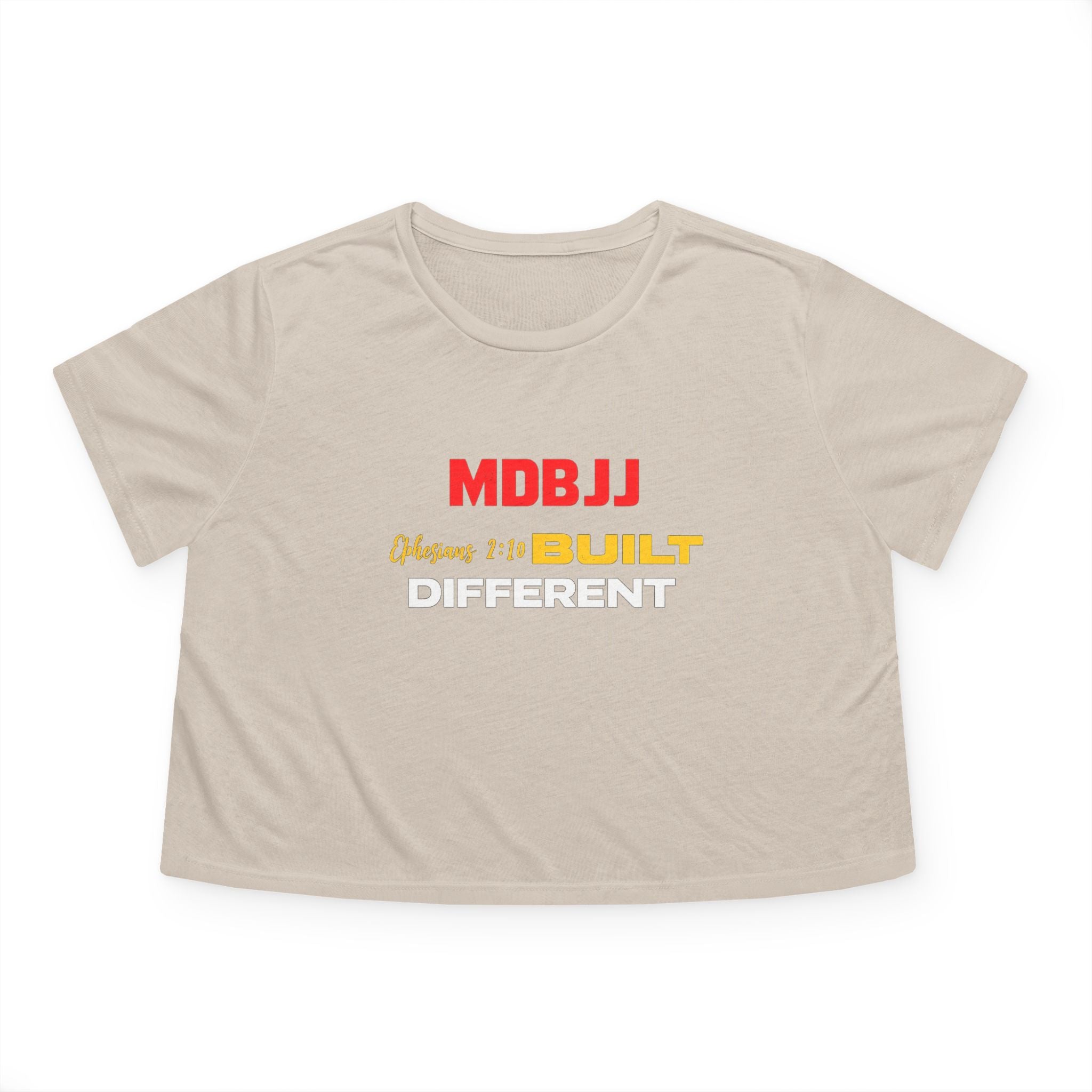 Women's Flowy Cropped Tee - Built Different - MDBJJ