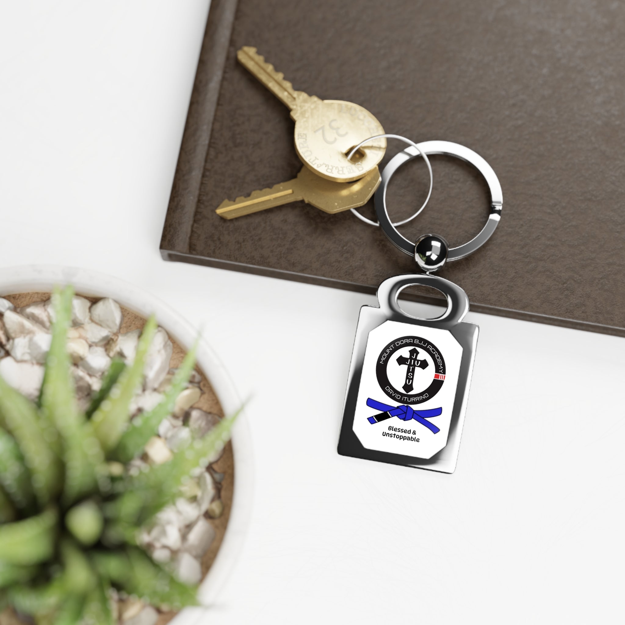 Blue Belt Photo Keyring