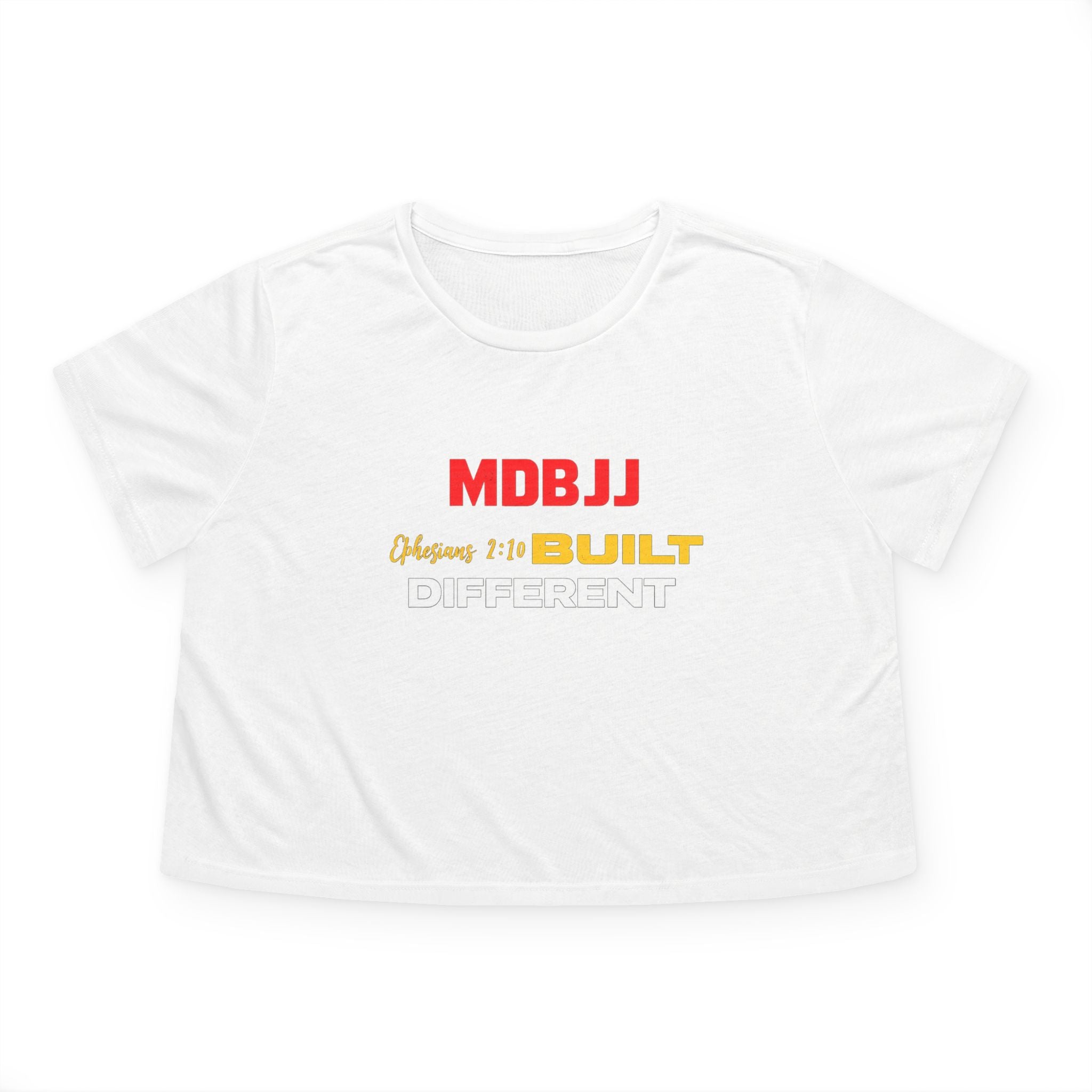 Women's Flowy Cropped Tee - Built Different - MDBJJ