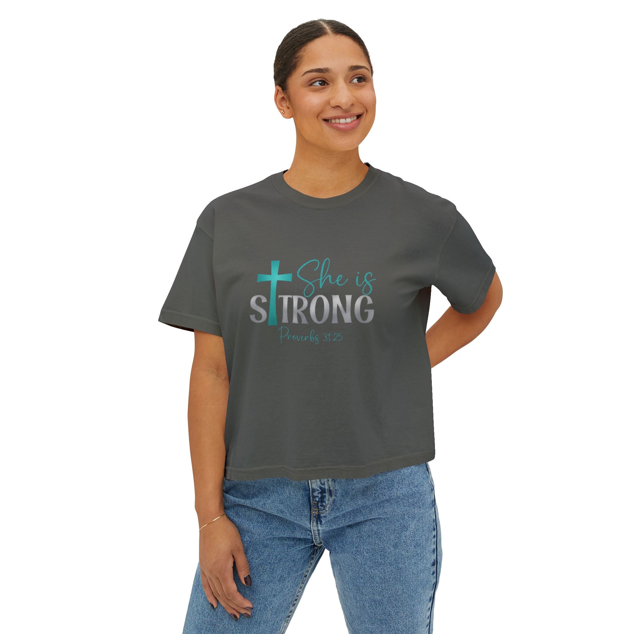 Women's Boxy Tee - She is strong - EF